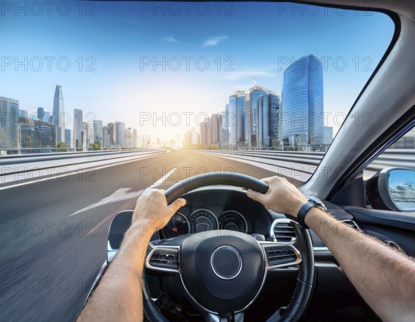 Car driving on mountain adventurous road trip journey through the scenic landscape, AI generated