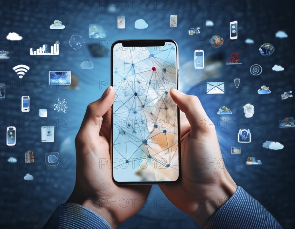 Social media and digital online concept, AI generated