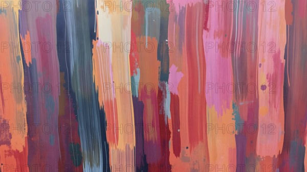 An energetic brush stroke abstract design bursting with colors, ideal for creative interiors and artistic decoration, AI generated
