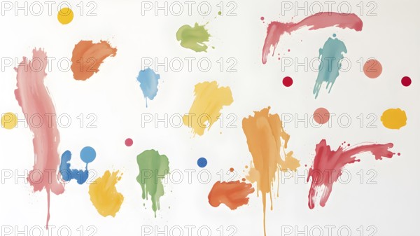 Watercolor pastel brush strokes poster with soft dreamy textures and soothing colors for tranquil interior décor, AI generated