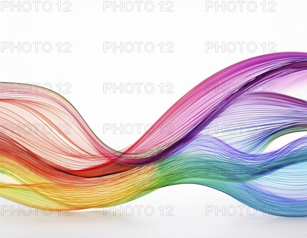 A dynamic graphic with colorful lines that swirl. Design element for technology, science, music or modern concept, AI generated