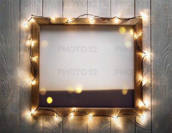 Blank Black Picture Frame. Wood picture frame isolated on white background with clipping path . Image display concept, AI generated