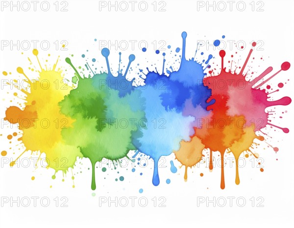 Minimalist watercolor splash poster on white background, an artistic modern décor print for homes, studios, and offices, AI generated