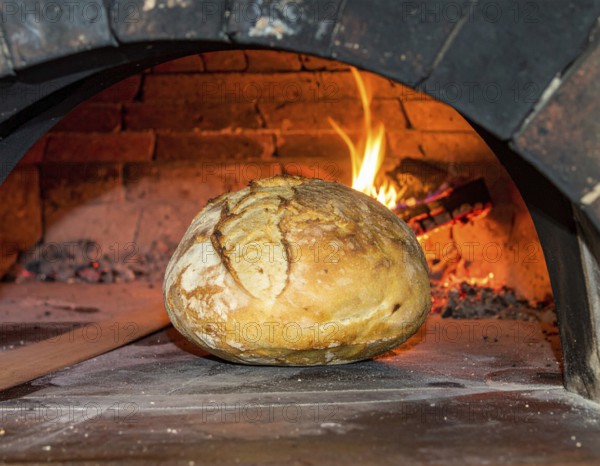 Fresh baked bread steaming on rustic wooden background, symbolizing artisanal baking, tradition, warmth, and homemade food photography, AI generated