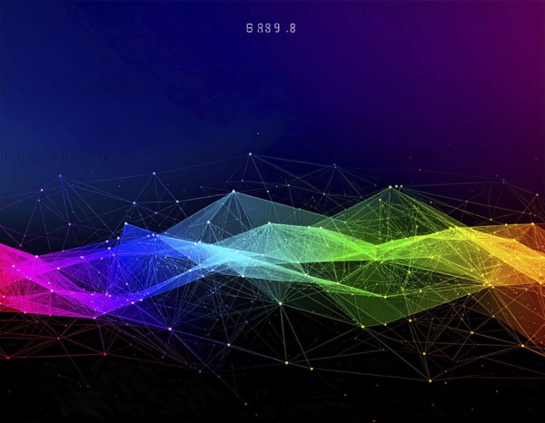 Neural network glowing brain wall art poster, abstract digital connections symbolizing intelligence, learning, and futuristic design, AI generated