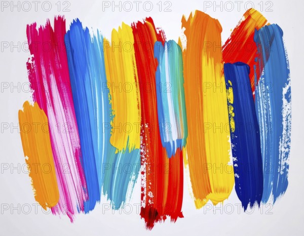 Decorative brush strokes abstract print with vibrant textures and painterly effects, suitable for creative modern wall décor, AI generated
