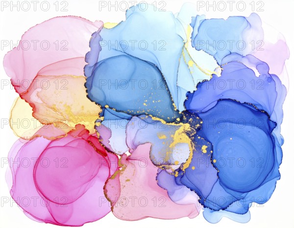 Watercolor splash art on white background, modern abstract poster for stylish décor, creativity, and timeless elegance, AI generated