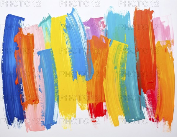 Decorative brush strokes abstract print with vibrant textures and painterly effects, suitable for creative modern wall décor, AI generated