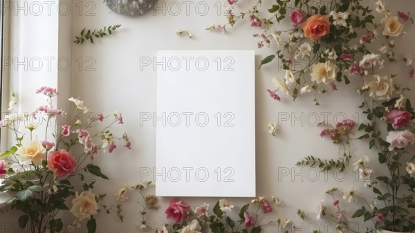 Minimalist blank white presentation board poster design, ideal for offices, classrooms, or home décor inspirational displays, AI generated