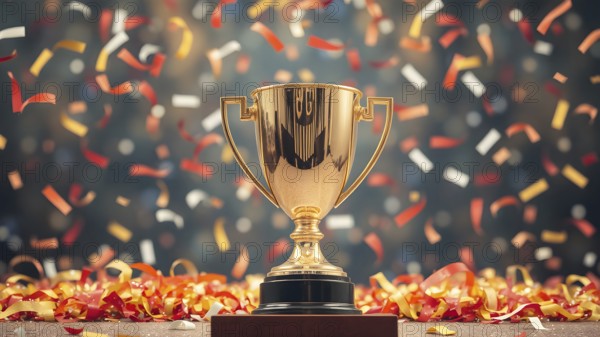 Champion's trophy cup wall poster inspires motivation, symbolizing triumph, glory, and achievement for modern home décor, AI generated