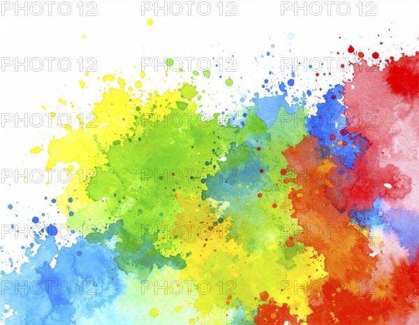 Minimalist watercolor splash poster on white background, an artistic modern décor print for homes, studios, and offices, AI generated
