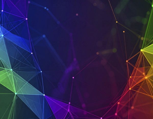 Neural network glowing brain wall art poster, abstract digital connections symbolizing intelligence, learning, and futuristic design, AI generated