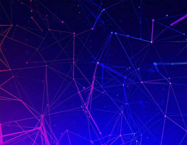 Neural network glowing brain wall art poster, abstract digital connections symbolizing intelligence, learning, and futuristic design, AI generated