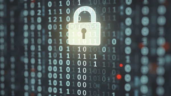 Abstract cyber security image symbolizing data protection, online safety, encryption, and network defense in technology, AI generated