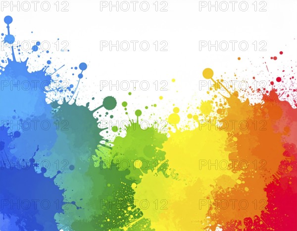 Minimalist watercolor splash poster on white background, an artistic modern décor print for homes, studios, and offices, AI generated