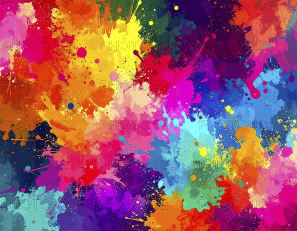 Multi color background bursting with vivid tones, artistic expression, and modern abstract design for versatile décor, AI generated