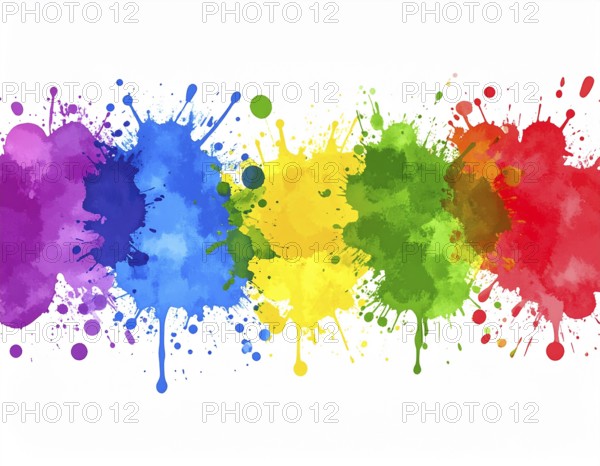 Minimalist watercolor splash poster on white background, an artistic modern décor print for homes, studios, and offices, AI generated