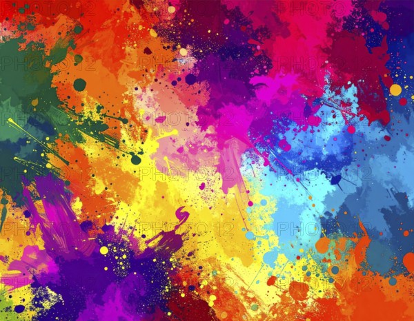 Multi color background bursting with vivid tones, artistic expression, and modern abstract design for versatile décor, AI generated