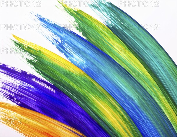 Decorative brush strokes abstract print with vibrant textures and painterly effects, suitable for creative modern wall décor, AI generated