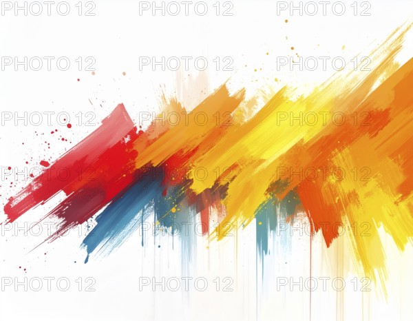 Decorative brush strokes abstract print with vibrant textures and painterly effects, suitable for creative modern wall décor, AI generated