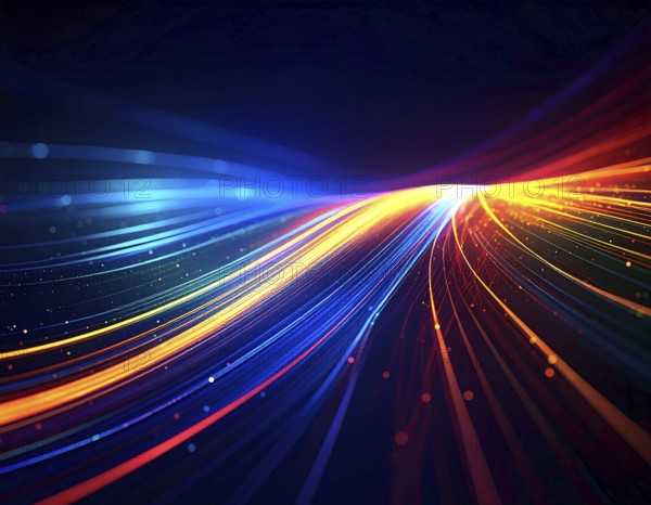 Abstract cyber grid wall art design with glowing digital lines, futuristic network visualization, and neon-inspired technology patterns, AI generated