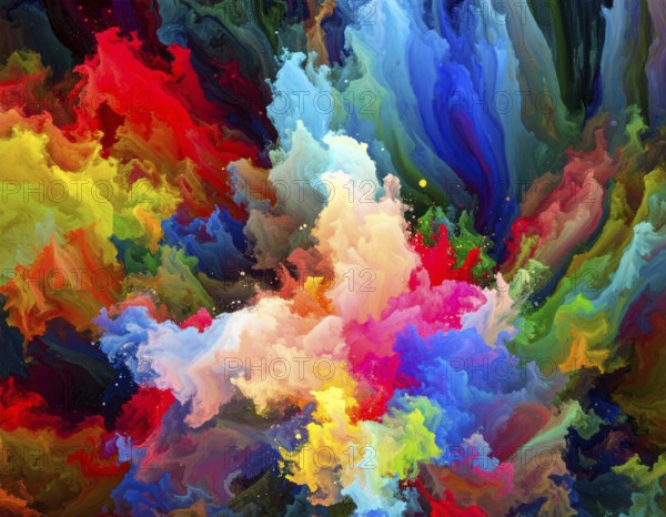 Multi color background bursting with vivid tones, artistic expression, and modern abstract design for versatile décor, AI generated