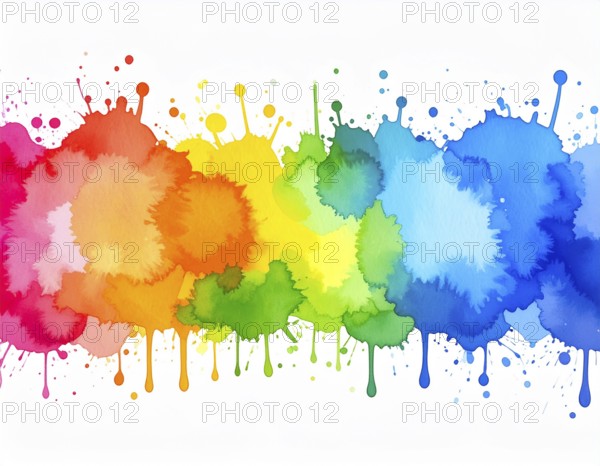 Minimalist watercolor splash poster on white background, an artistic modern décor print for homes, studios, and offices, AI generated