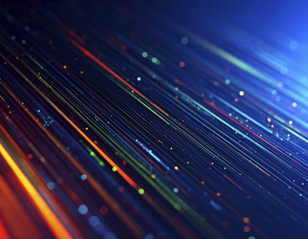 Abstract cyber grid wall art design with glowing digital lines, futuristic network visualization, and neon-inspired technology patterns, AI generated