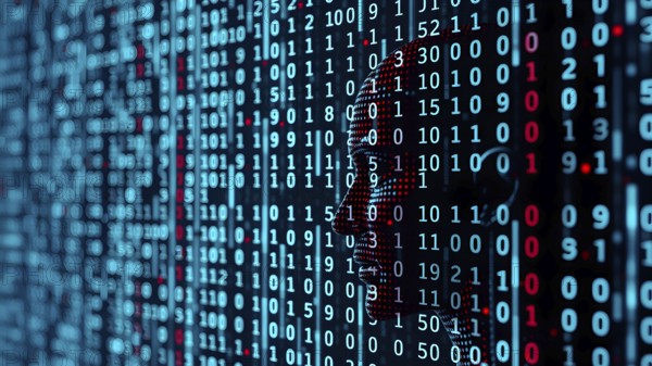 Digital matrix movie screen poster featuring green falling code and futuristic cyberpunk design for modern technology-inspired décor, AI generated