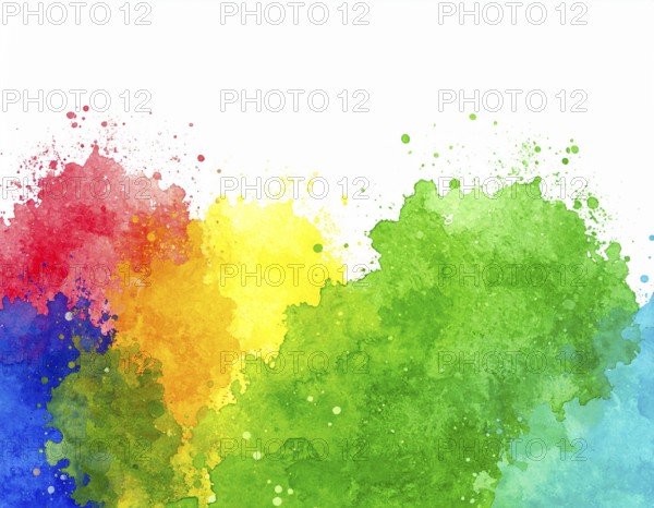 Minimalist watercolor splash poster on white background, an artistic modern décor print for homes, studios, and offices, AI generated