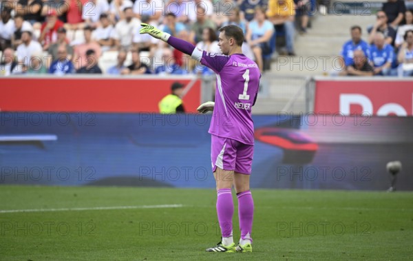 Goalkeeper Manuel Neuer FC Bayern Munich FCB (01) Gesture Gesture Football Bundesliga, PreZero Arena, Sinsheim, Baden-Württemberg, Germany