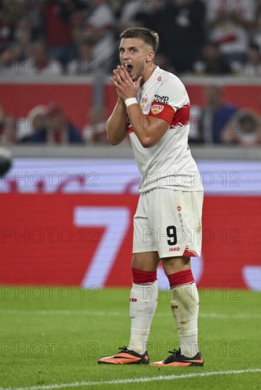 Ermedin Demirovic VfB Stuttgart (09) disappointed Gesture Gesture Football Bundesliga, MHPArena, MHP Arena Stuttgart, Baden-Württemberg, Germany
