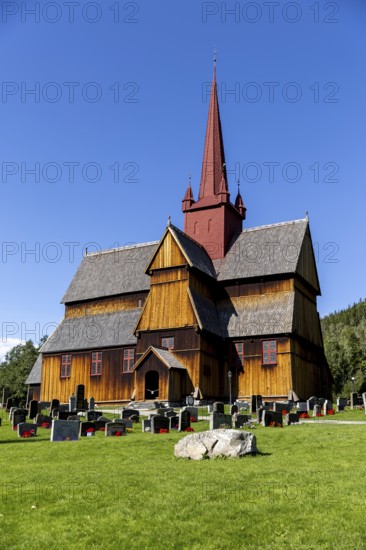 Stave church or Stavkyrkje, Ringebu, Gudbrandsdalen or Gudbrandsdalen, Fylke Oppland, Norway