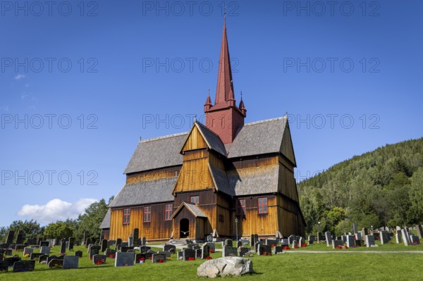 Stave church or Stavkyrkje, Ringebu, Gudbrandsdalen or Gudbrandsdalen, Fylke Oppland, Norway
