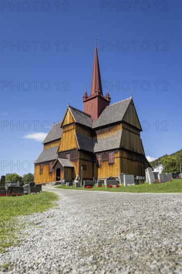 Stave church or Stavkyrkje, Ringebu, Gudbrandsdalen or Gudbrandsdalen, Fylke Oppland, Norway