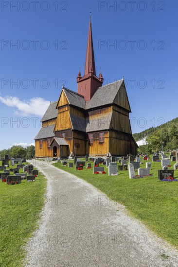 Stave church or Stavkyrkje, Ringebu, Gudbrandsdalen or Gudbrandsdalen, Fylke Oppland, Norway