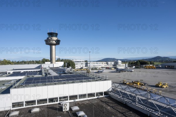 View of Salzburg Airport with the tower, Salzburg, Austria