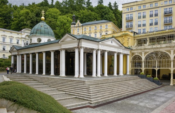 Pavilion of the Cross Spring, healing spring, spa park, spa in the Imperial Forest, health, Mariánské Lázne, Mariánské Lázne, Czech Republic, Czech Republic