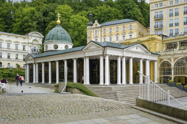 Pavilion of the Cross Spring, healing spring, spa park, spa in the Imperial Forest, health, Mariánské Lázne, Mariánské Lázne, Czech Republic, Czech Republic