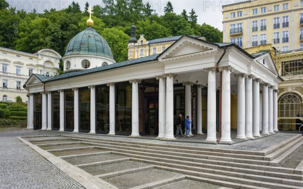 Pavilion of the Cross Spring, healing spring, spa park, spa in the Imperial Forest, health, Mariánské Lázne, Mariánské Lázne, Czech Republic, Czech Republic