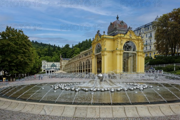 Colonnade of the Cross Spring and the Singing Fountain, healing spring, spa park, spa town in the Imperial Forest, health, Mariánské Lázne, Mariánské Lázne, Czech Republic, Czech Republic