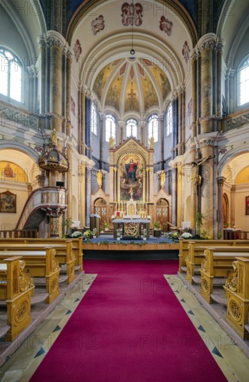 Church of the Assumption of the Virgin Mary in neo-Byzantine style, interior, spa town in the Imperial Forest, Mariánské Lázne, Mariánské Lázne, Czech Republic, Czech Republic