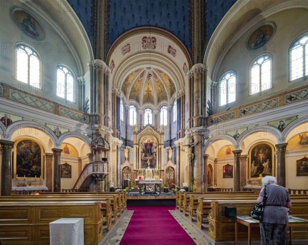 Church of the Assumption of the Virgin Mary in neo-Byzantine style, interior, spa town in the Imperial Forest, Mariánské Lázne, Mariánské Lázne, Czech Republic, Czech Republic