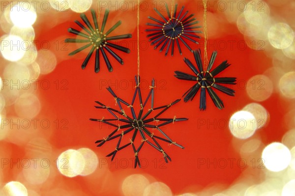 Christmas decoration, home-made straw stars, Germany