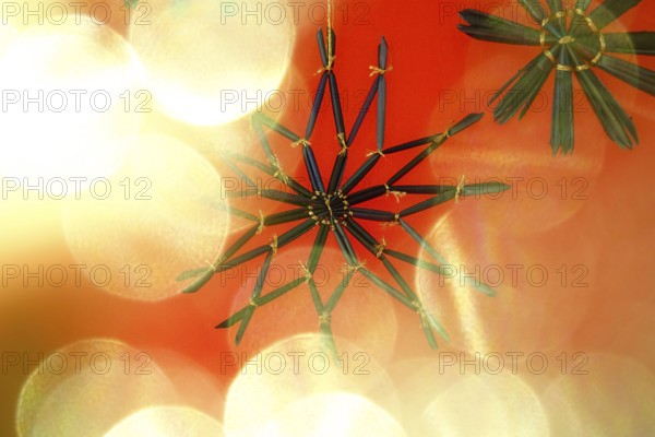 Christmas decoration, home-made straw stars, Germany