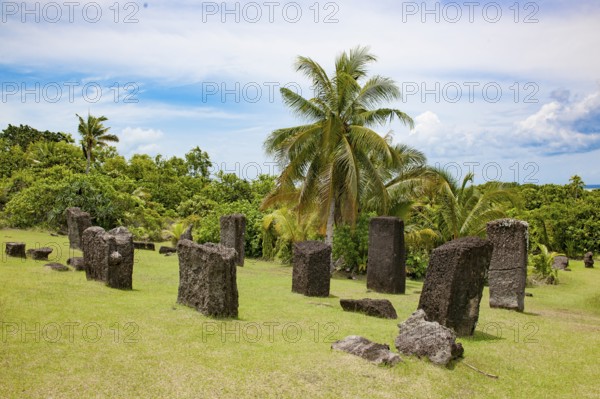 Badrulchau archaeological site listed in the Palau Register of Historic Places with ancient stone monoliths Stone Monoliths in Ngarchelong sub-state on Babeldaob Island, Babeldaob, Republic of Palau