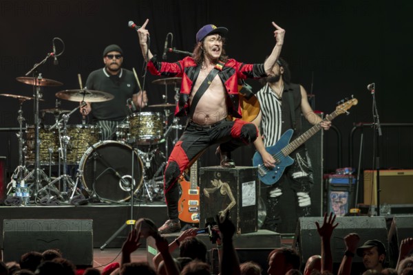 Eugene Hütz, singer and guitarist, Gogol Bordello, folk-punk band, USA, live on Fall 2025 European Tour at Huxleys Neue Welt in Berlin on 19 September 2025 < english> Eugene Hütz, singer and guitarist, folk-punk band, live on Fall 2025 European Tour at Huxleys Neue Welt in Berlin on September 19, 2025