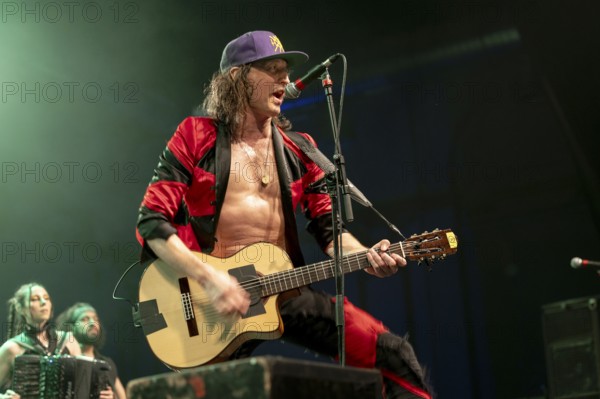 Eugene Hütz, singer and guitarist, Gogol Bordello, folk-punk band, USA, live on Fall 2025 European Tour at Huxleys Neue Welt in Berlin on 19 September 2025 < english> Eugene Hütz, singer and guitarist, folk-punk band, live on Fall 2025 European Tour at Huxleys Neue Welt in Berlin on September 19, 2025