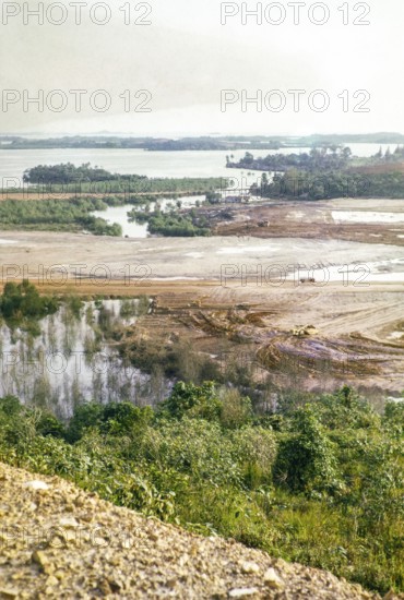 Land being cleared and levelled for industrial development, Jurong, Singapore, south east Asia 1963