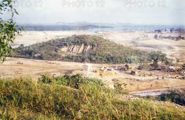 Land being cleared and levelled for industrial development, Jurong, Singapore, south east Asia 1963